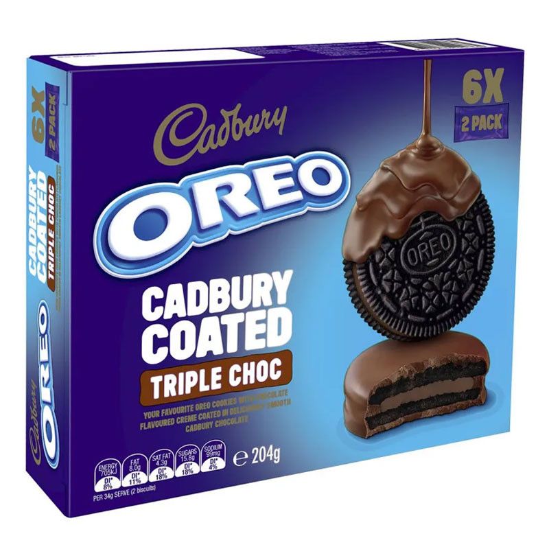 Oreos Cadbury Coated Triple Chocolate 204g (6 X 2 Pack) - Catchme.lk