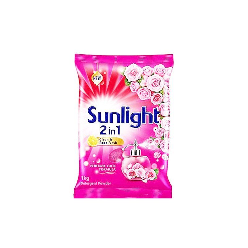 Sunlight 2 in 1 Clean & Rose Fresh Detergent Powder 1Kg Catchme.lk