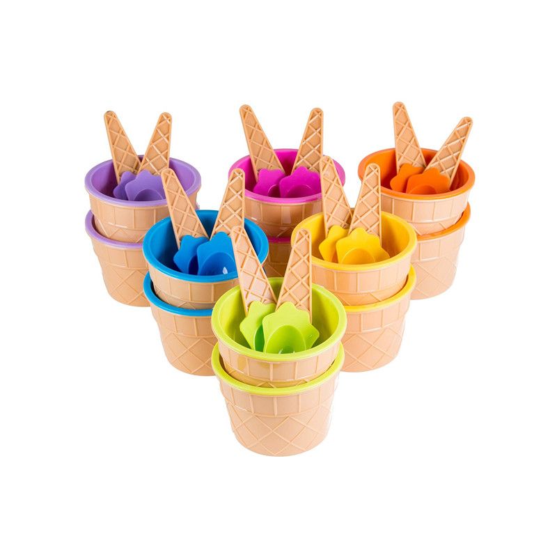 Ice Cream Cone Shape Bowl With Spoon Catchme.lk