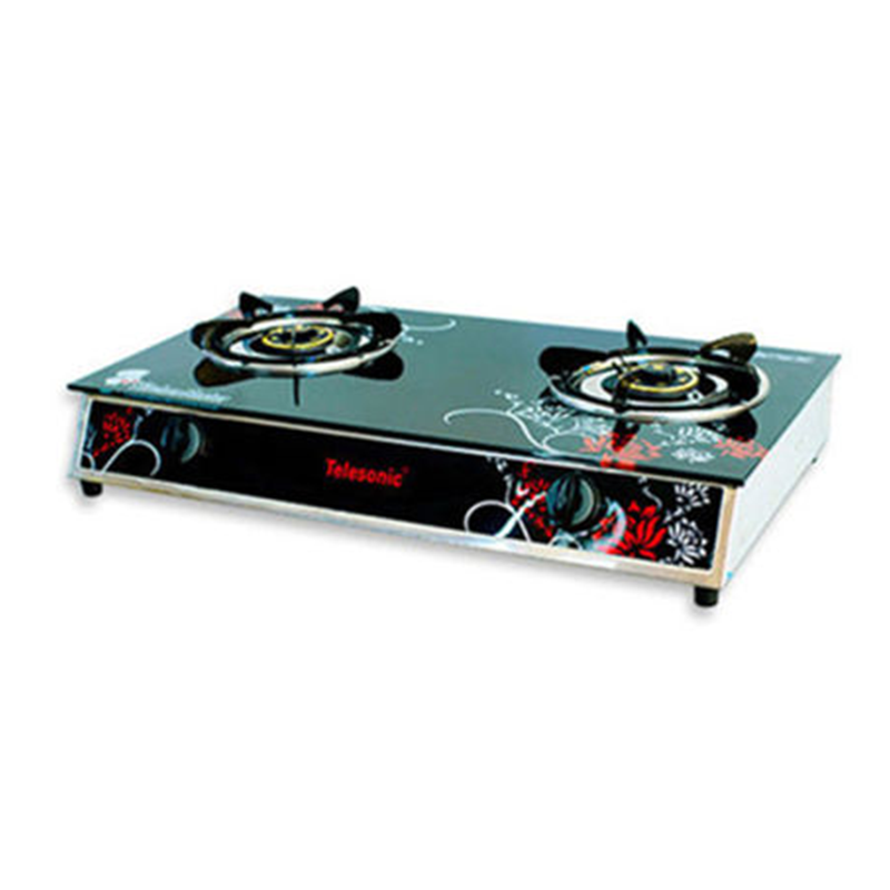 Telesonic Double Burner Gas Cooker Glass Top TL 125 Catchme.lk