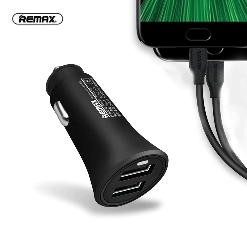 Remax Rocket Car Charger With Cable 2.4A RCC 217 Black Catchme.lk