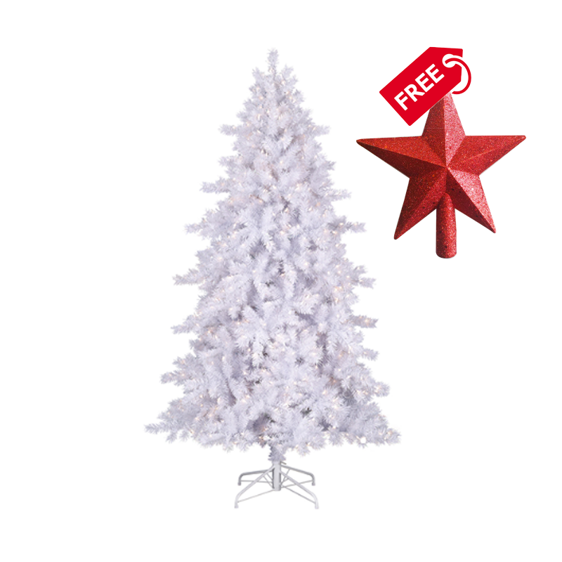 White Christmas Tree (6 Feet) Double bush Stand Catchme.lk