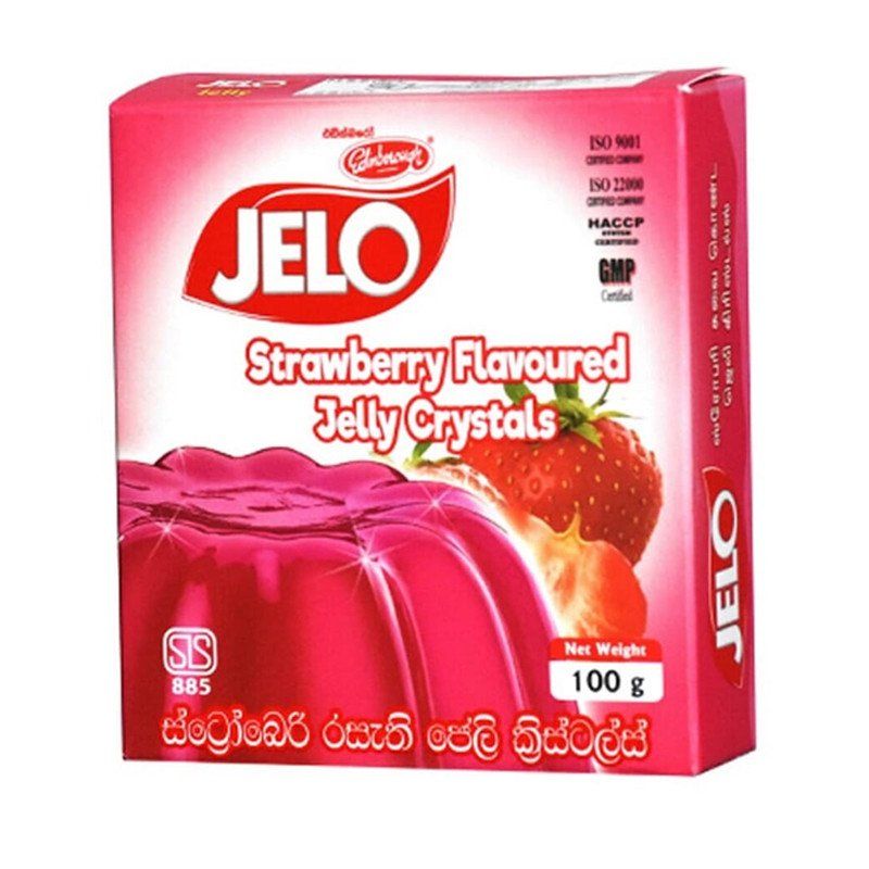 Jelo Strawberry Flavored Jelly Crystals 100g Catchme.lk