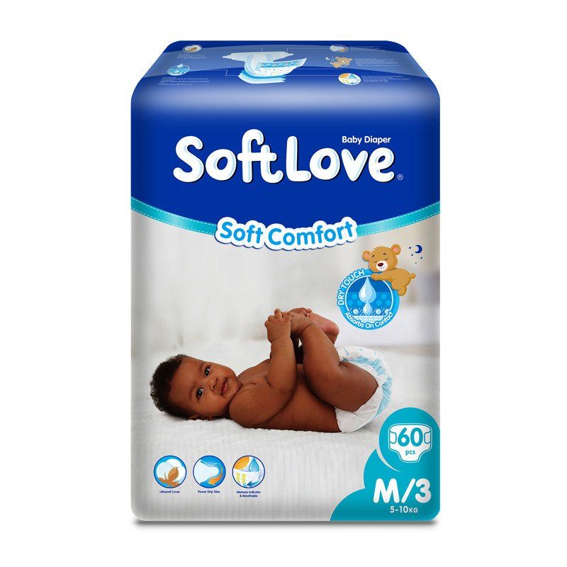 SoftLove Soft Comfort Smart Baby Diapers 60pcs M Catchme.lk