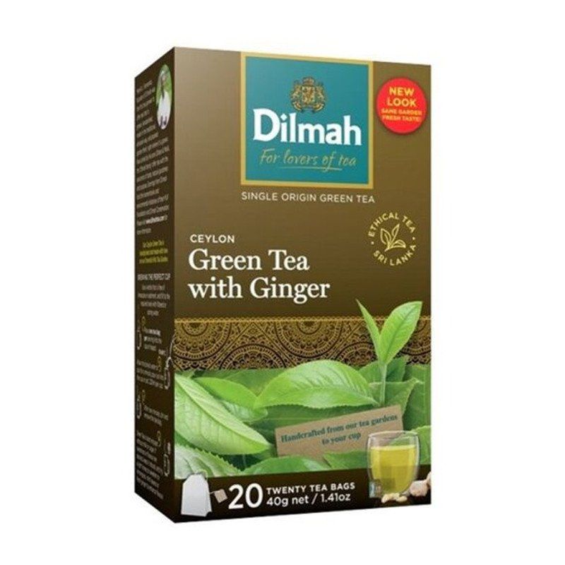 Dilmah Ginger flavored Green Tea (20) bags 40g Catchme.lk