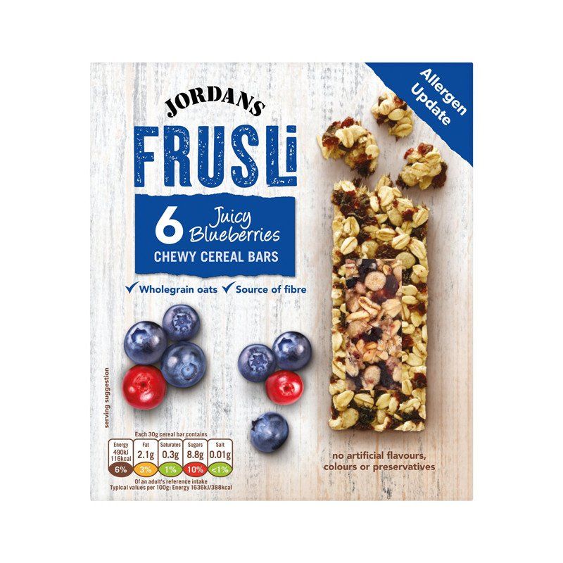 Jordans Frusli Blueberries Chewy Cereal 6 Bars 180g Catchme.lk