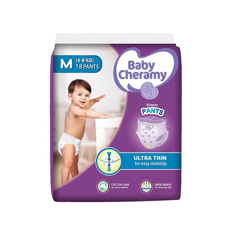 Baby Cheramy Diaper Pants (M) 18Pc Catchme.lk