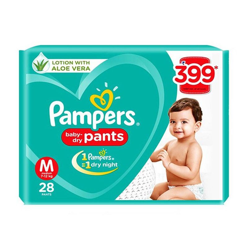 Pampers Pants with Aloe Vera Lotion Medium Pack of 28Pcs Catchme.lk
