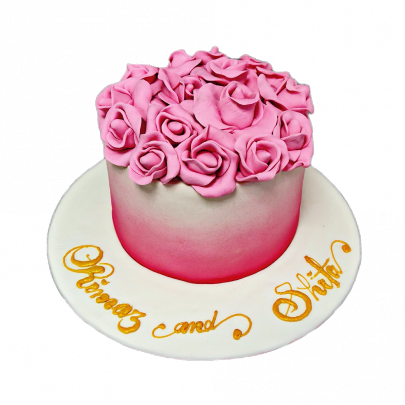 Floral Design Pink Rose Cake - Catchme.lk