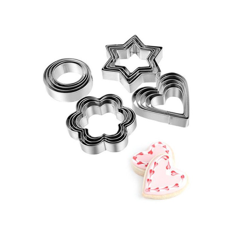 12Pcs Metal Cookie Cutters Catchme.lk